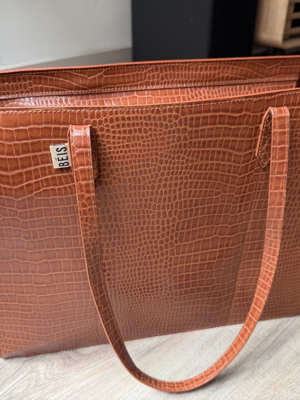 Beis The Work Tote Maple Croc